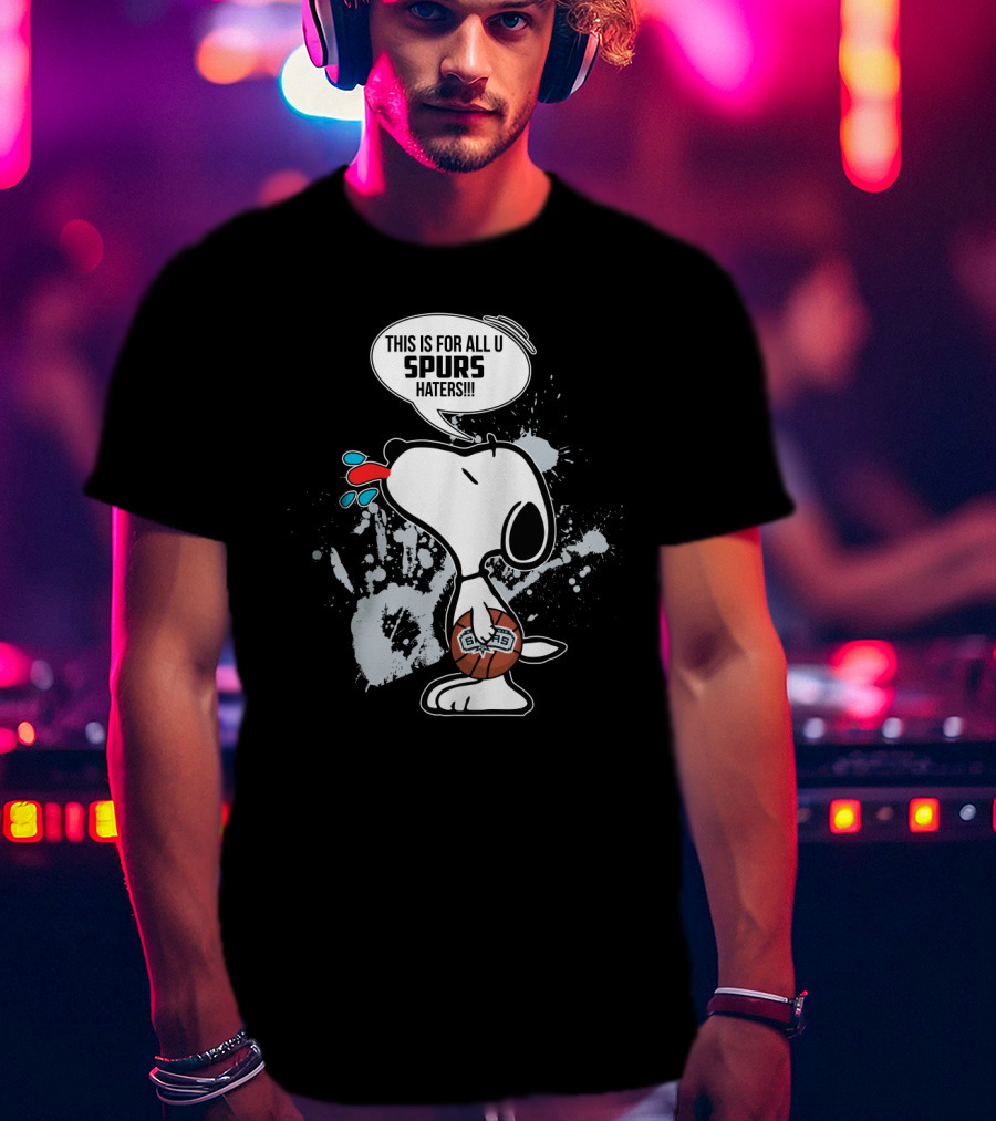 Snoopy Spurs Haters Basketball Fan Statement T-Shirt