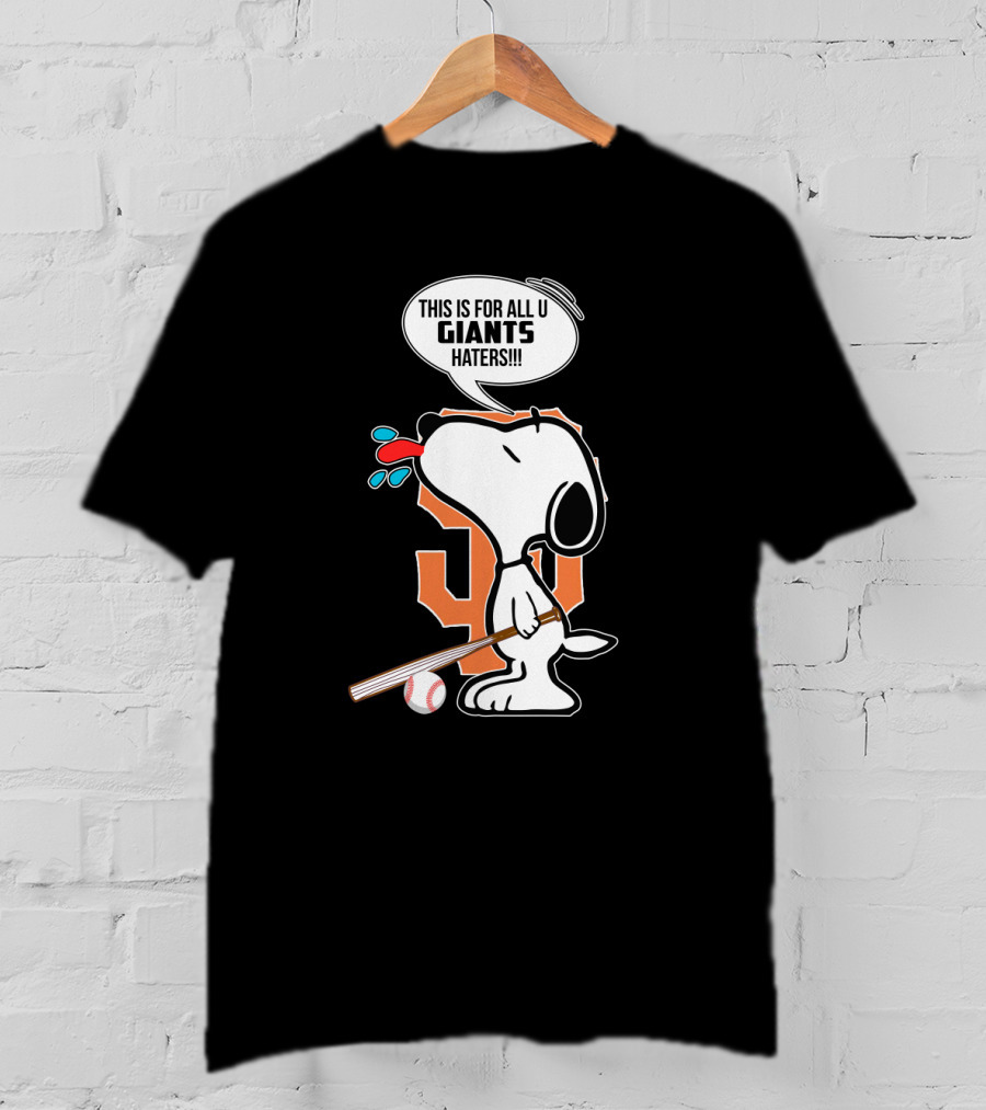 Snoopy San Francisco Giants Haters Baseball T-Shirt