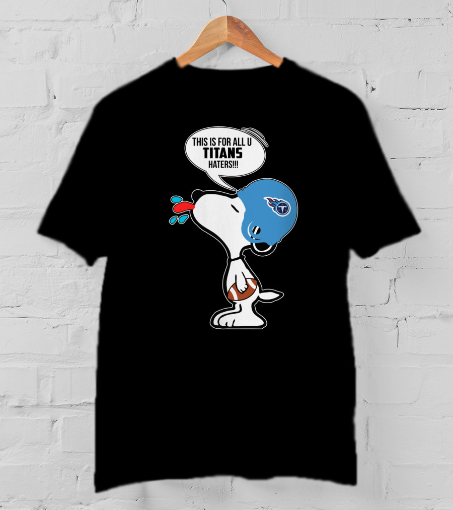 Snoopy Titans Haters Football Speech Bubble Helmet T-Shirt