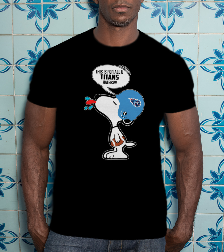 Snoopy Titans Haters Football Speech Bubble Helmet T-Shirt