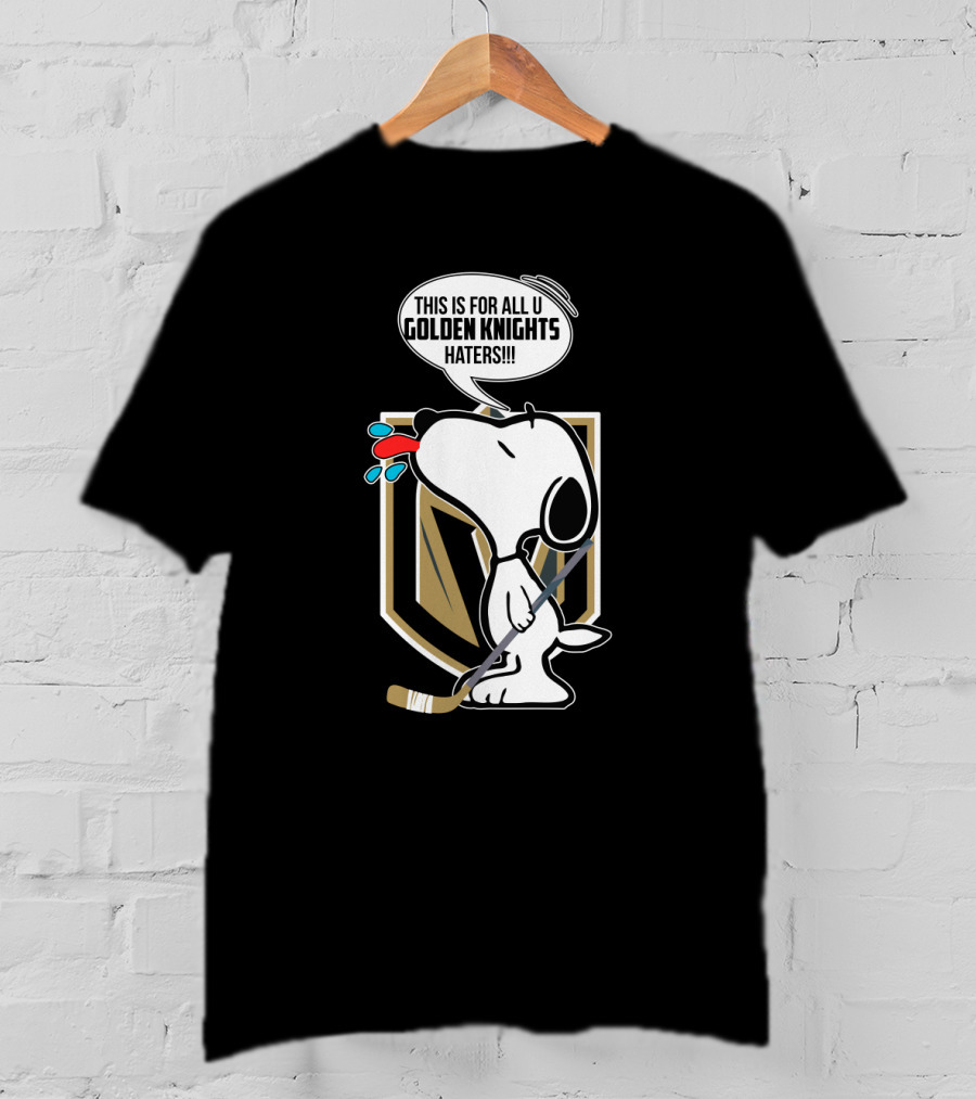 Snoopy And Vegas Golden Knights Haters Funny Hockey Theme With Iconic Character And Team T-Shirt