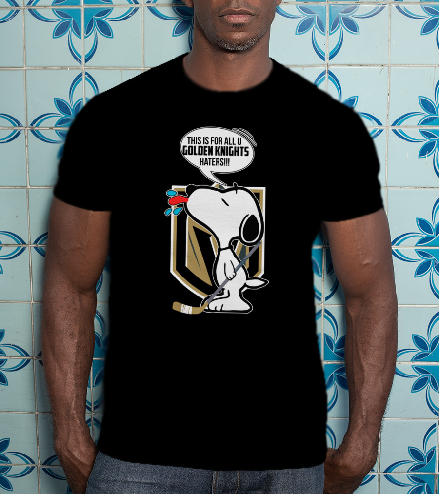 Snoopy And Vegas Golden Knights Haters Funny Hockey Theme With Iconic Character And Team T-Shirt