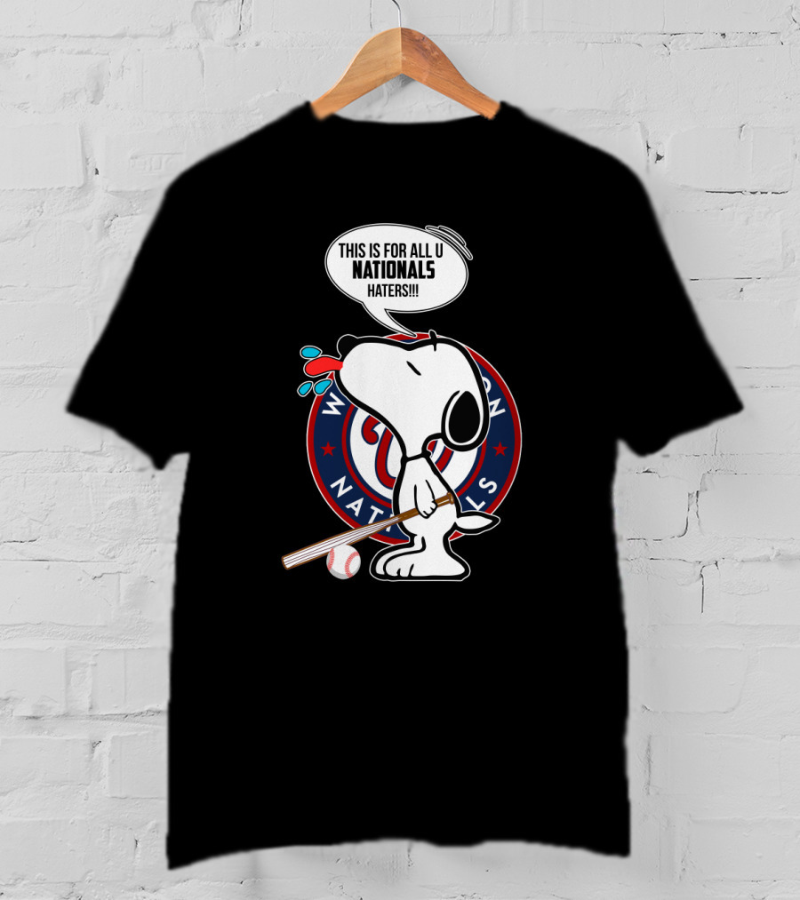Snoopy Nationals Haters Speech Bubble With Washington Baseball T-Shirt