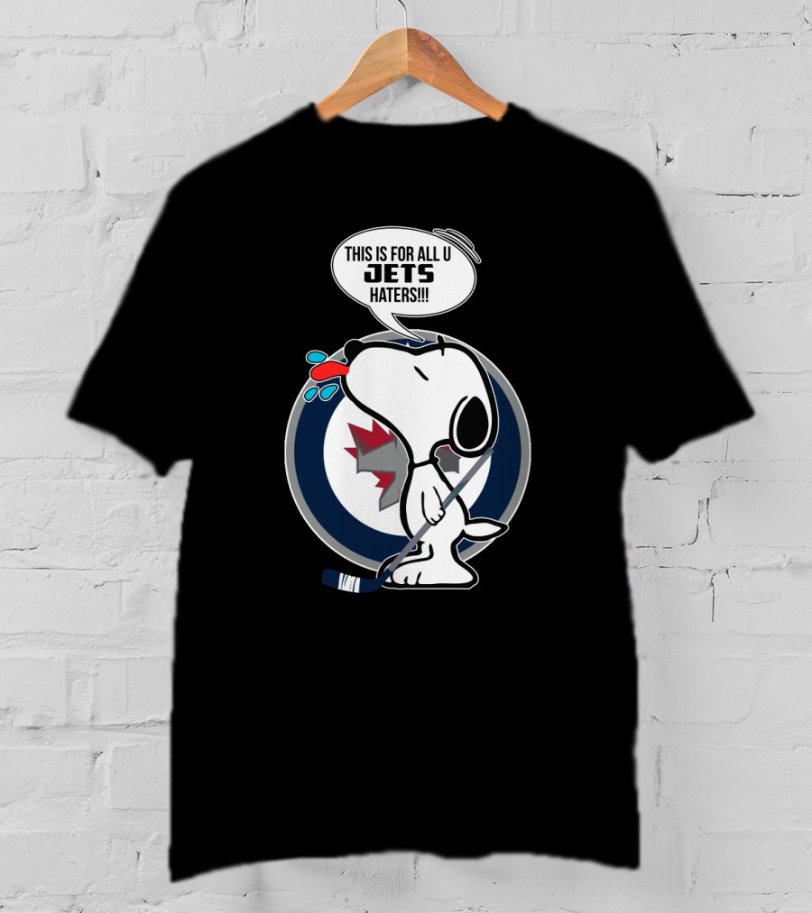 Snoopy Jets Haters Funny Winnipeg Fans Hockey T-Shirt