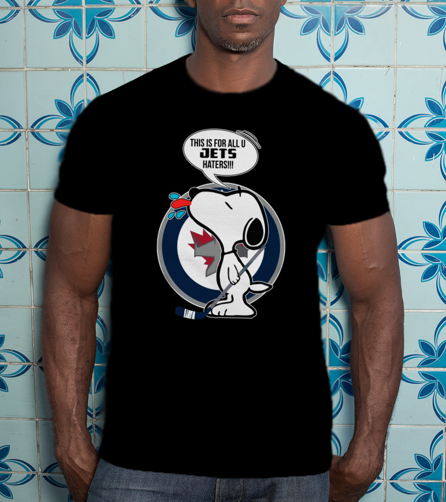 Snoopy Jets Haters Funny Winnipeg Fans Hockey T-Shirt
