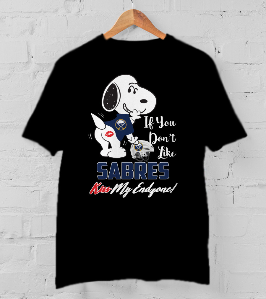 Snoopy If You Don't Like Buffalo Sabres Kiss My Endzone Football Helmet T-Shirt