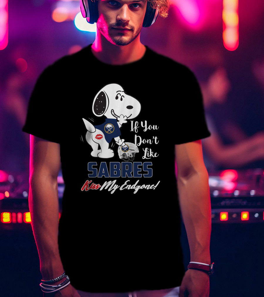 Snoopy If You Don't Like Buffalo Sabres Kiss My Endzone Football Helmet T-Shirt