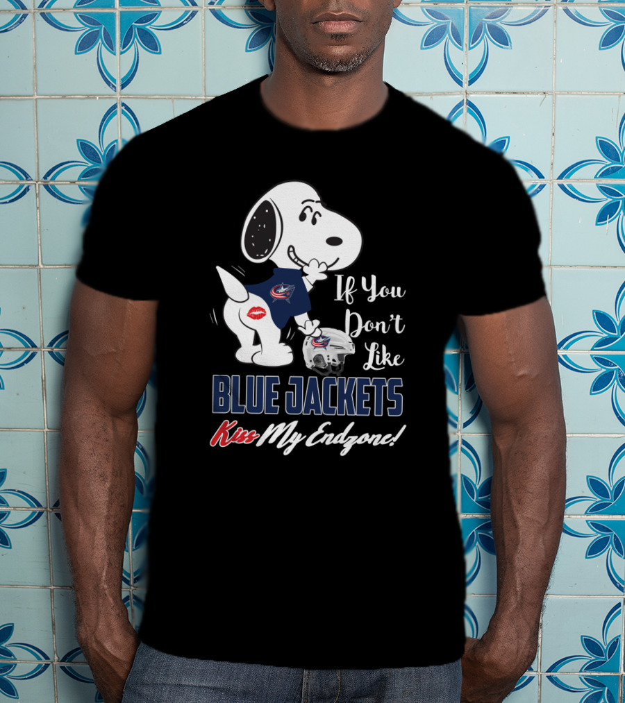 Snoopy If You Don't Like Columbus Blue Jackets Kiss My Endzone T-Shirt