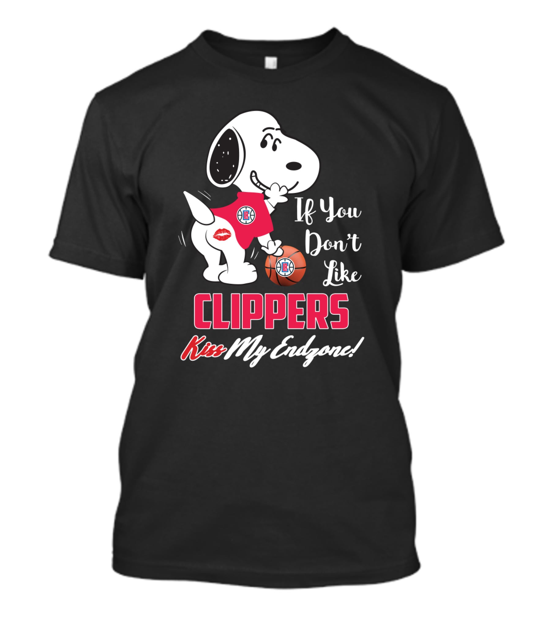Snoopy If You Don't Like Clippers Kiss My Endzone T-Shirt