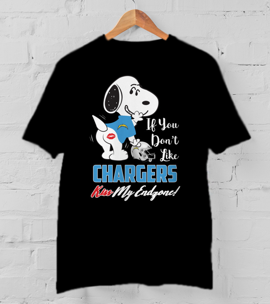Snoopy Los Angeles Chargers If You Don't Like Chargers Kiss My Endzone T-Shirt