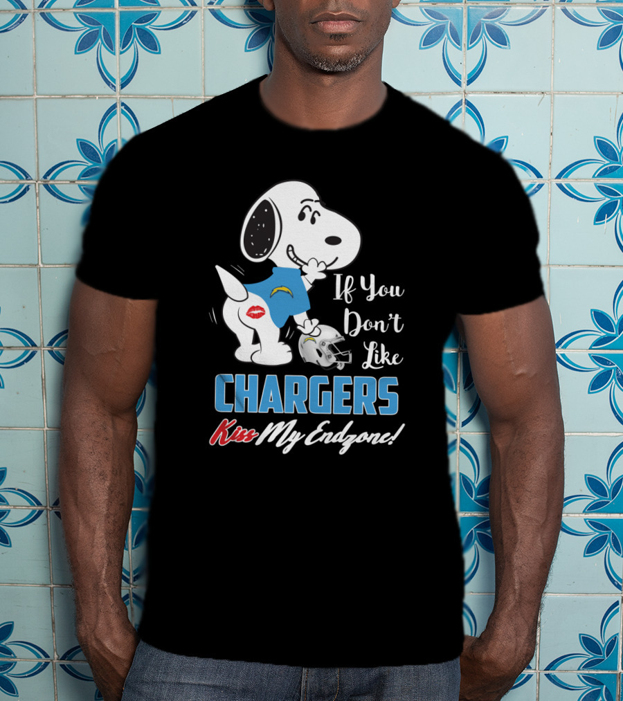 Snoopy Los Angeles Chargers If You Don't Like Chargers Kiss My Endzone T-Shirt