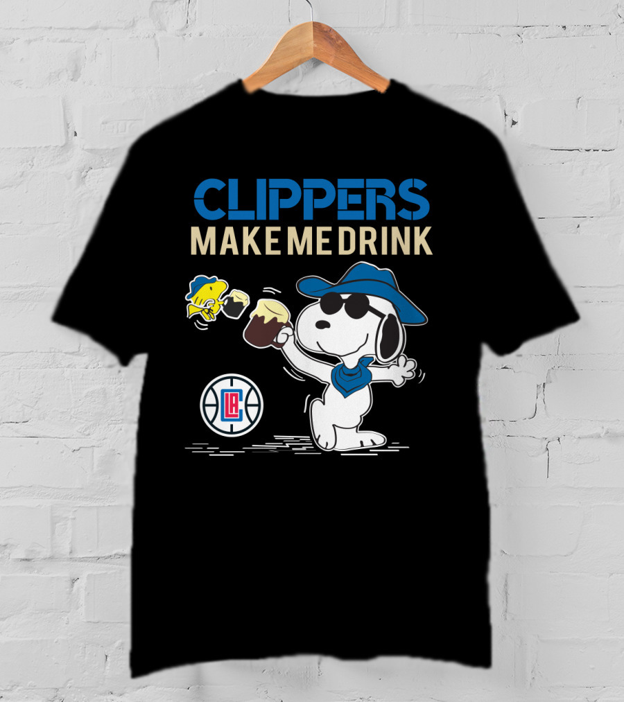 Clippers Make Me Drink Snoopy La Clippers Fan Celebration T-Shirt