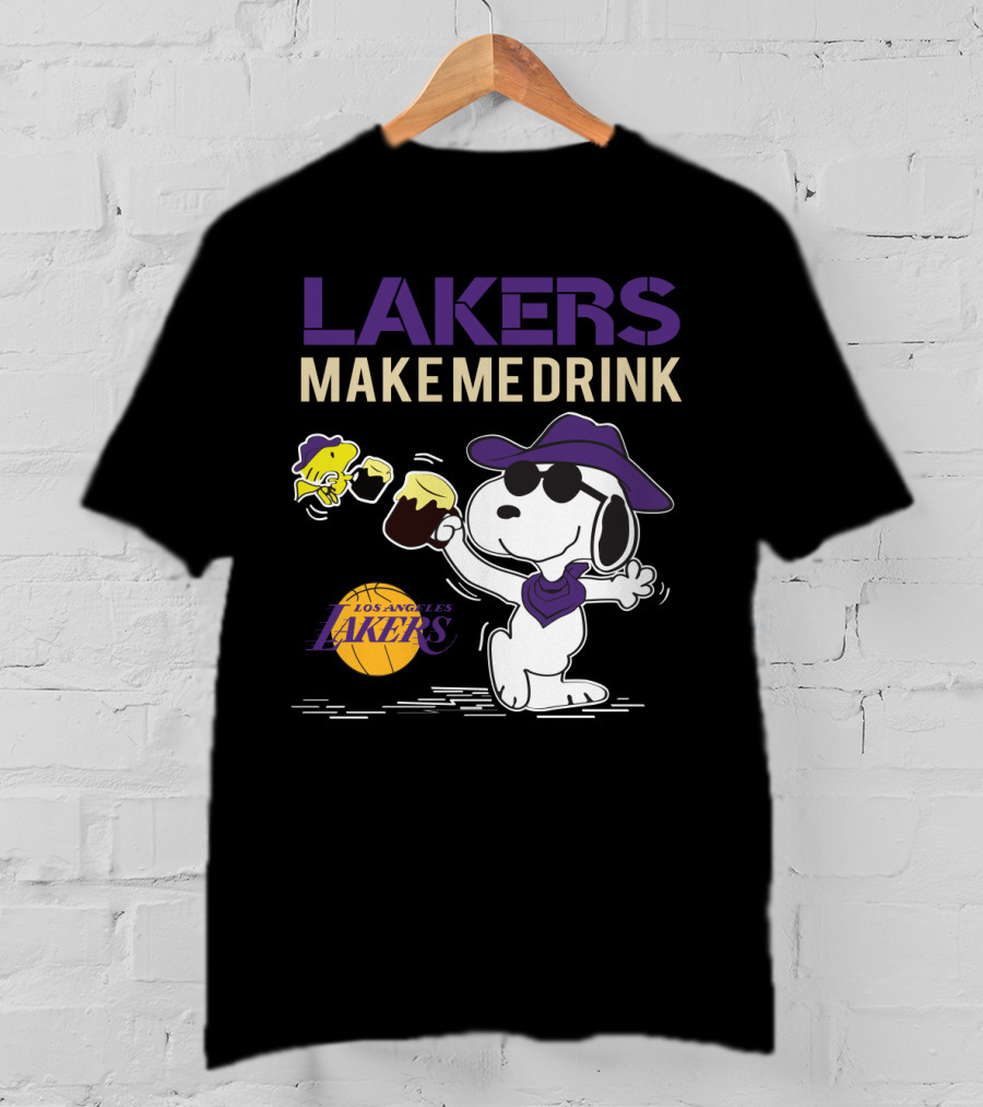 Snoopy Los Angeles Lakers Make Me Drink T-Shirt