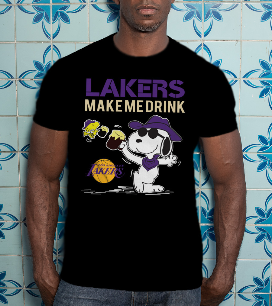 Snoopy Los Angeles Lakers Make Me Drink T-Shirt