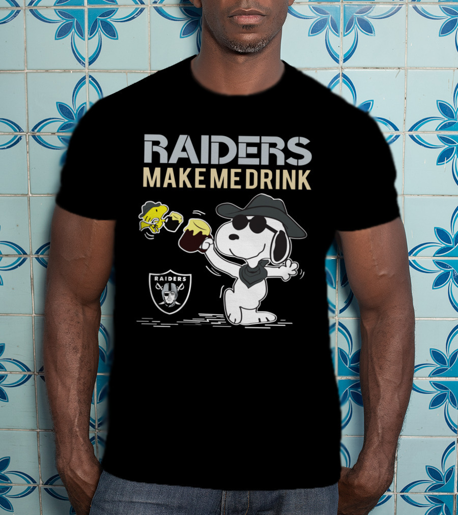 Snoopy Raiders Make Me Drink Oakland Raiders Fans T-Shirt