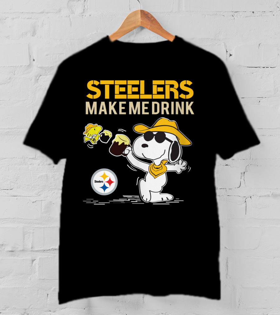 Steelers Make Me Drink Snoopy Pittsburgh Steelers Fans T-Shirt
