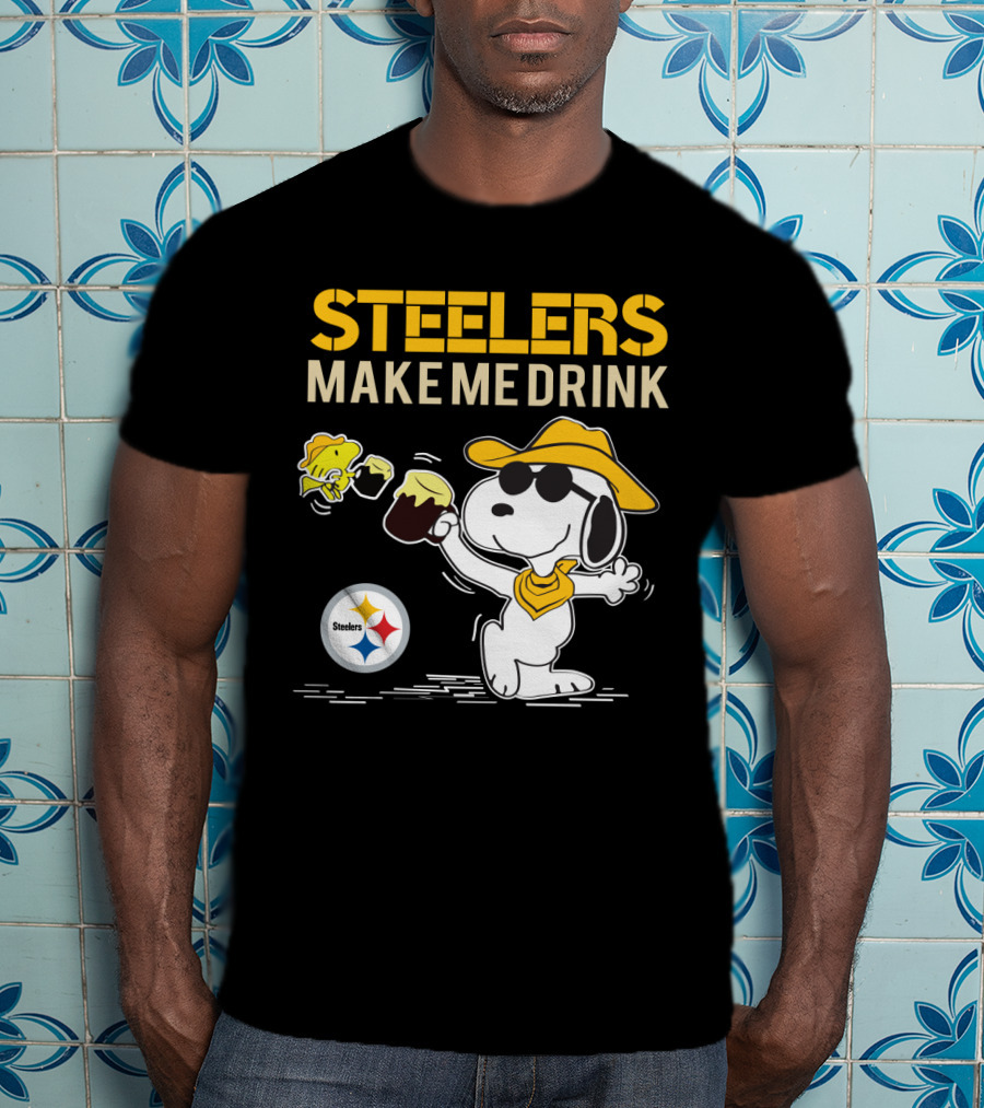 Steelers Make Me Drink Snoopy Pittsburgh Steelers Fans T-Shirt