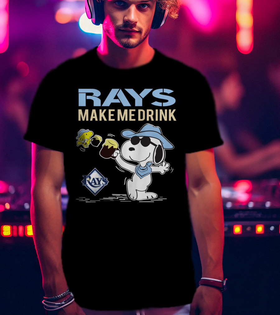 Rays Make Me Drink Snoopy Tampa Bay Fans T-Shirt