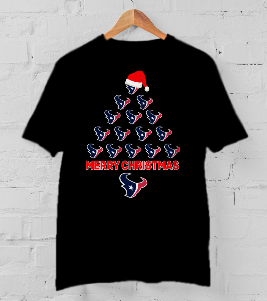 Merry Christmas Houston Texans Logo Tree T-Shirt
