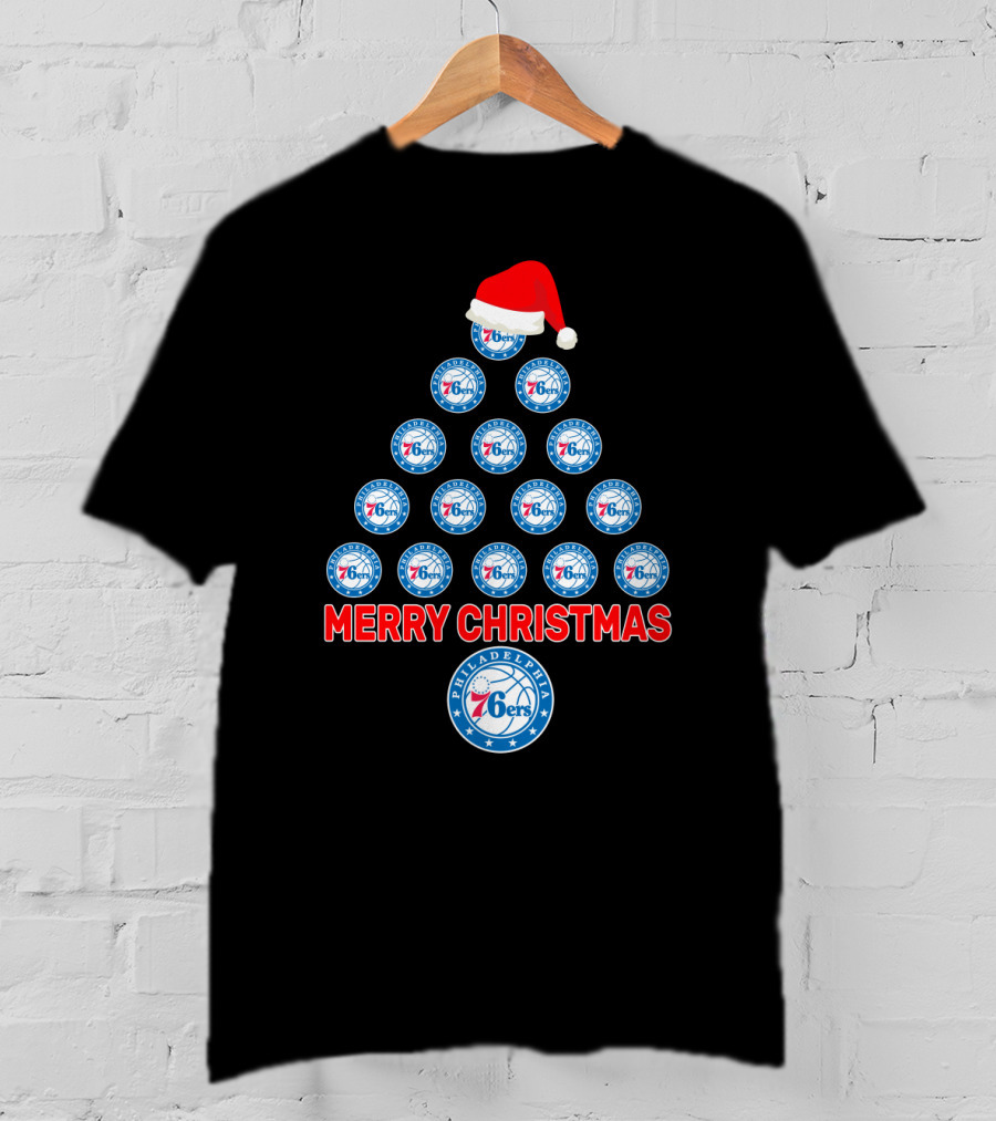 Merry Christmas Philadelphia 76ers Fans Christmas Tree T-Shirt