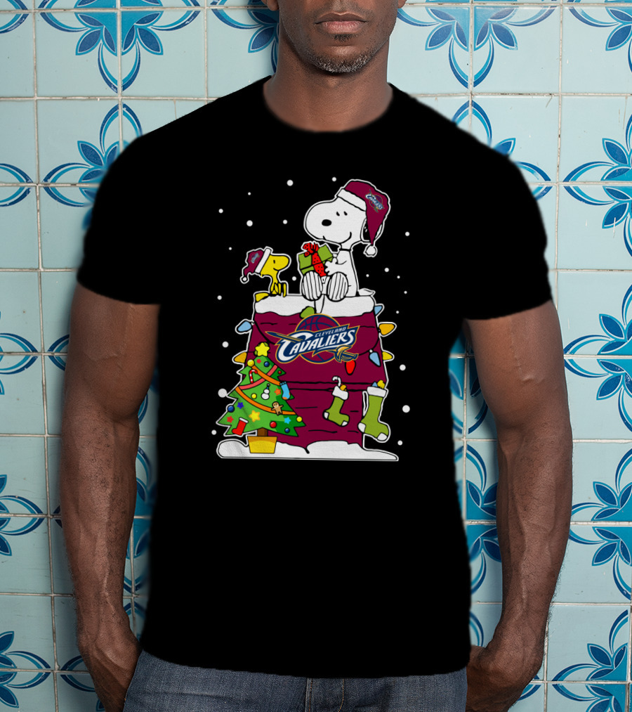 Cleveland Cavaliers Snoopy Christmas Peanuts Basketball Holiday T-Shirt