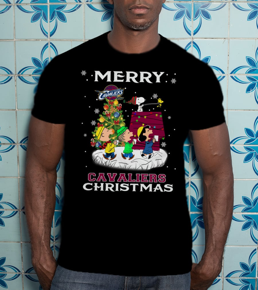 Merry Cavaliers Christmas Cleveland Snoopy Cavaliers T-Shirt