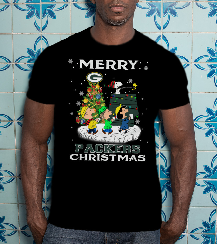 Merry Packers Christmas Featuring Snoopy And Friends T-Shirt