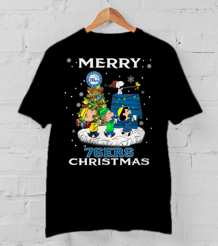 Merry 76ers Christmas Philadelphia Snoopy Fans T-Shirt