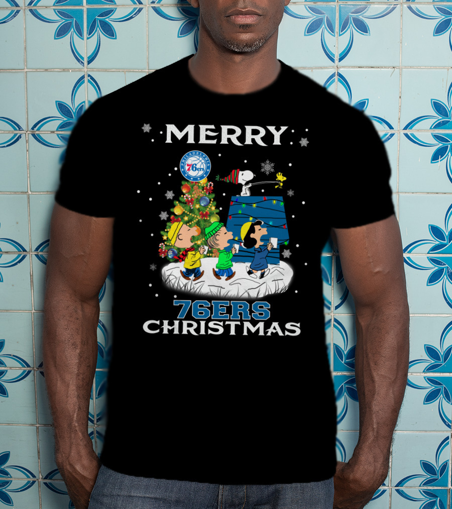 Merry 76ers Christmas Philadelphia Snoopy Fans T-Shirt