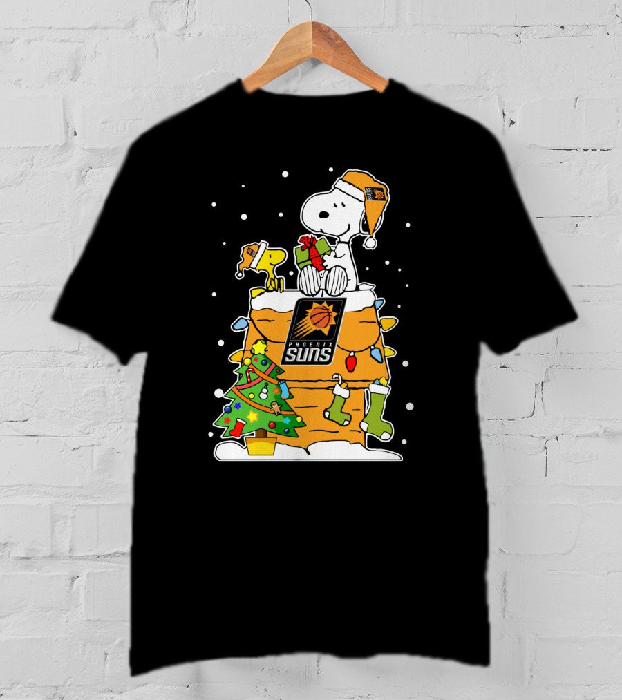 Snoopy And Woodstock Celebrate Phoenix Suns Christmas T-Shirt