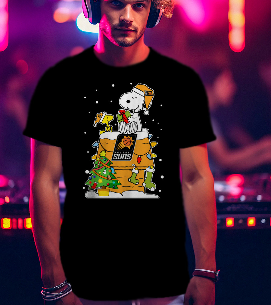 Snoopy And Woodstock Celebrate Phoenix Suns Christmas T-Shirt