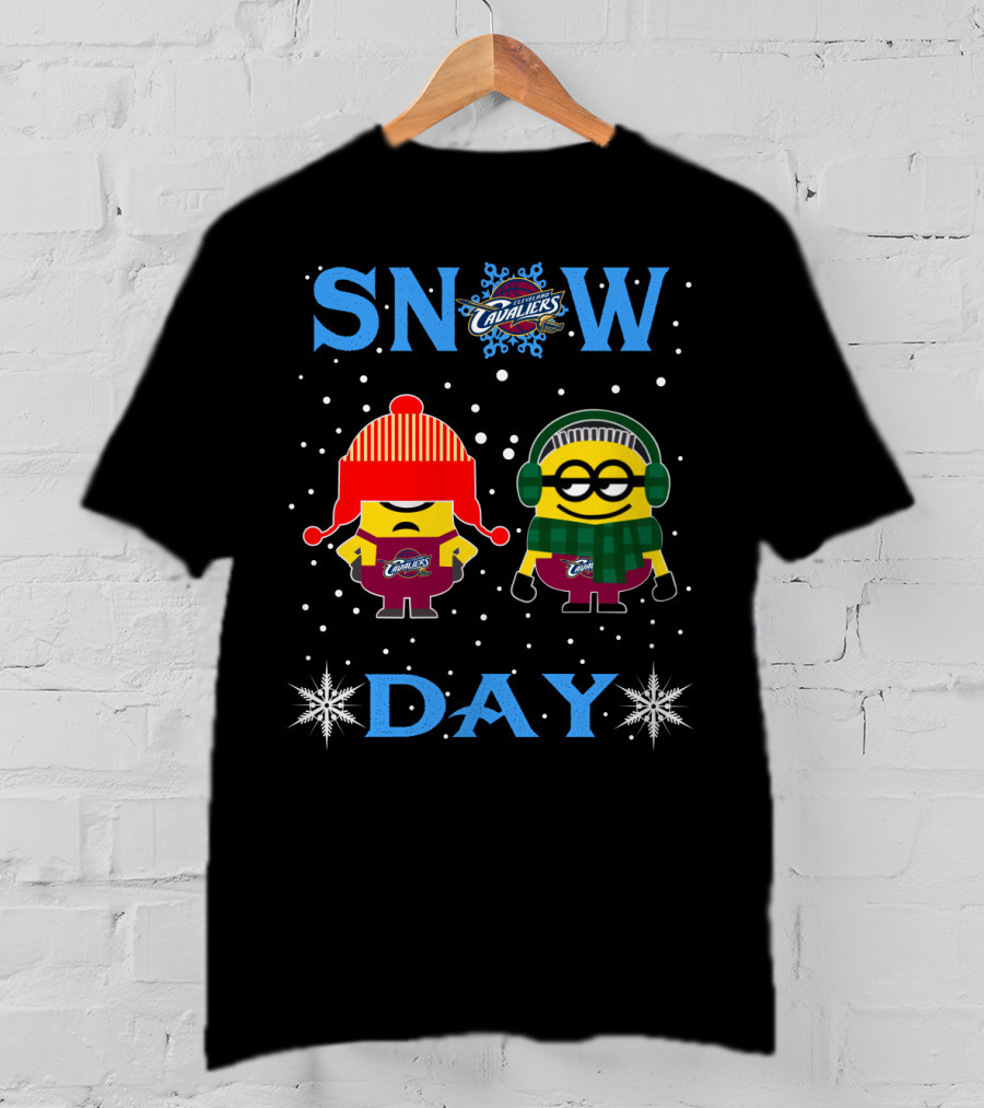 Cleveland Cavaliers Snow Day Minions Winter Style T-Shirt