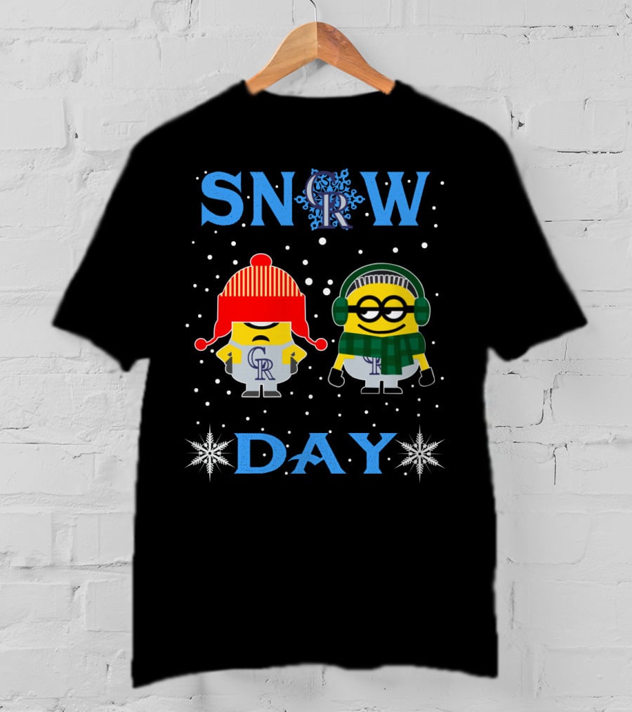 Colorado Rockies Minions Snow Day Fun T-Shirt