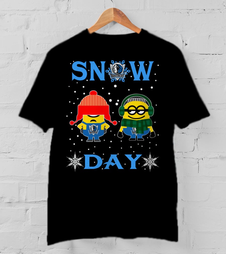 Snow Day Minions Dallas Mavericks Fans T-Shirt