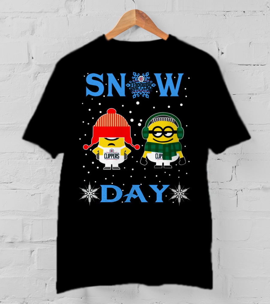 Snow Day For La Clippers Vs Minion Fans T-Shirt