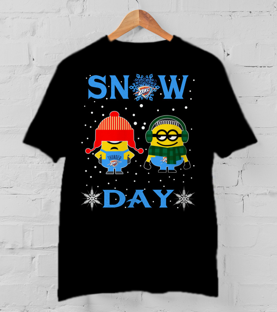 Snow Day Oklahoma City Thunder Minion Collaboration T-Shirt