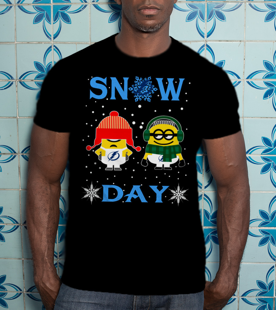 Snow Day Tampa Bay Lightning Minions Winter Fun T-Shirt