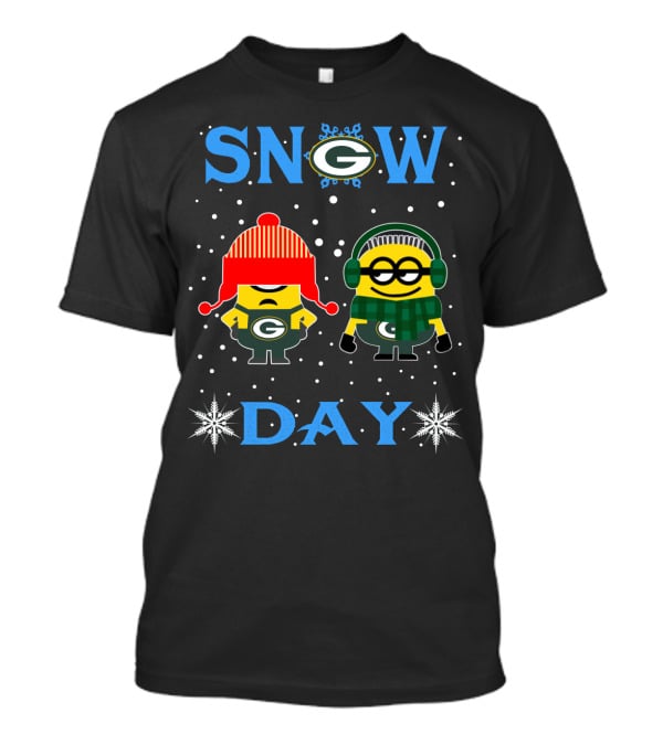 Snow Day Green Bay Packers Minion Fans Winter Fun T-Shirt