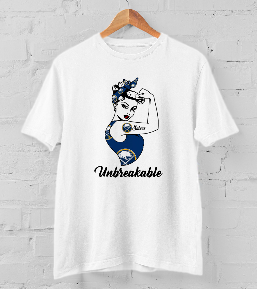 Unbreakable Buffalo Sabres Strong Girl With Iconic T-Shirt