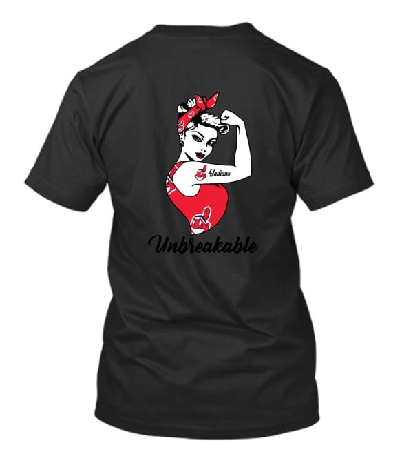 Unbreakable Cleveland Indians Strong Girl Iconic Rosie Riveter Style T-Shirt