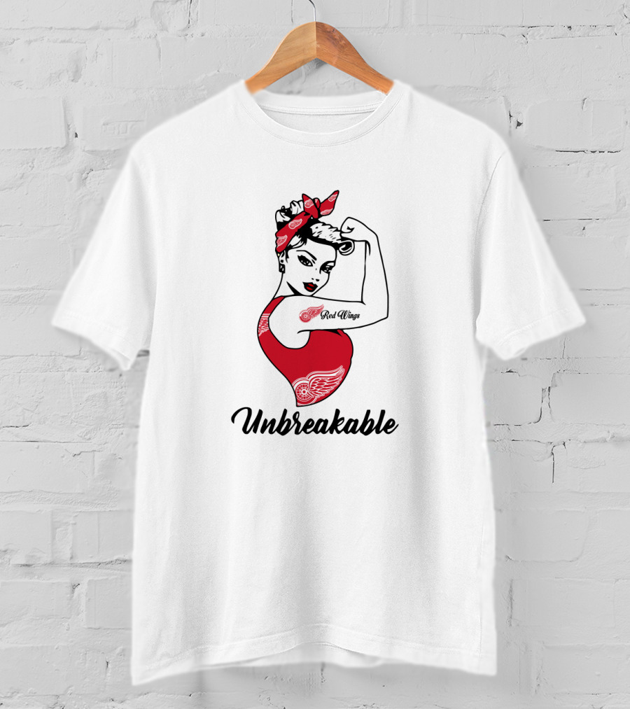 Unbreakable Detroit Red Wings Strong Girl Iconic Rosie T-Shirt
