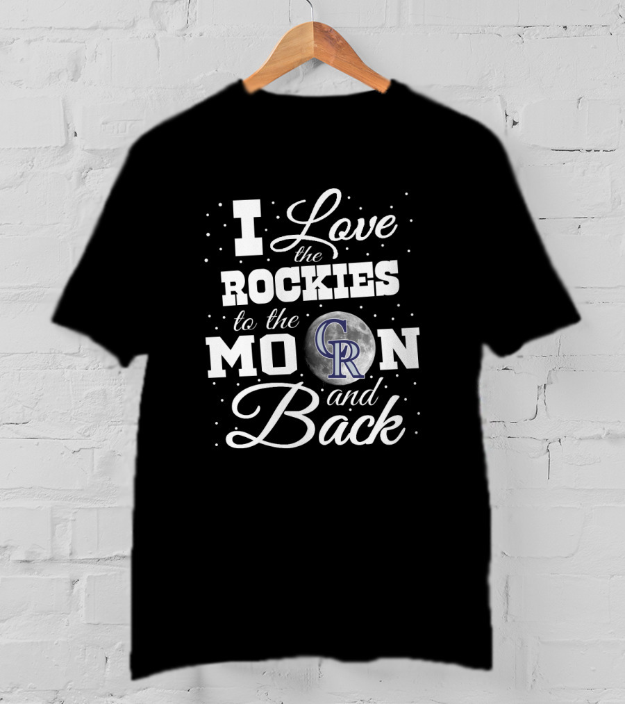 I Love The Colorado Rockies CR Logo To The Moon And Back T-Shirt