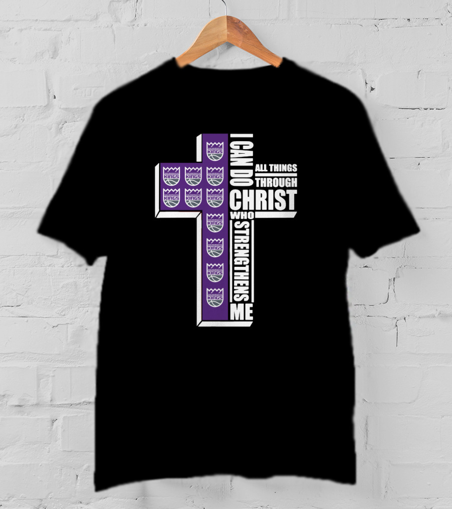 I Can Do All Things Through Christ Kings Basketball Cross T-Shirt