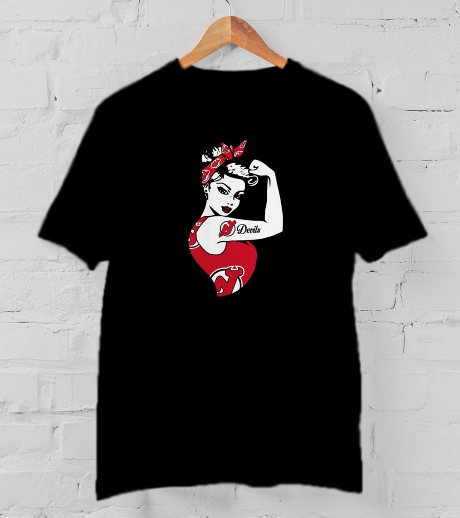 New Jersey Devils Unbreakable Strong Girl Devils Tattoo Iconic T-Shirt