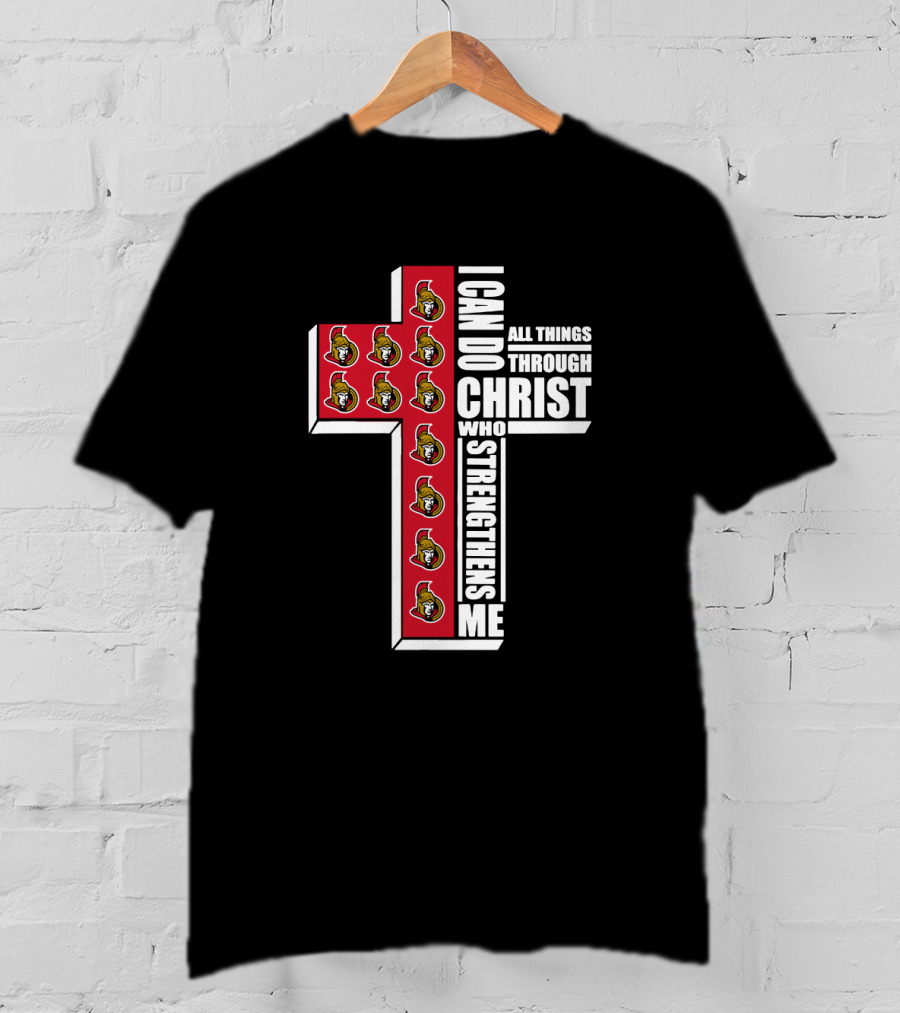 Senators I Can Do All Things Through Christ Logos Cross T-Shirt