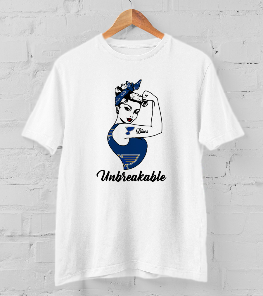 Unbreakable St. Louis Blues Strong Girl With Blues T-Shirt