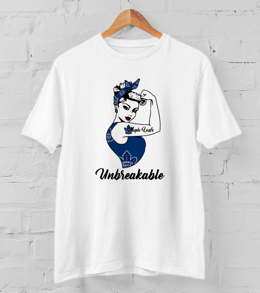 Unbreakable Toronto Maple Leafs Strong Girl Maple Leafs Tattoo T-Shirt