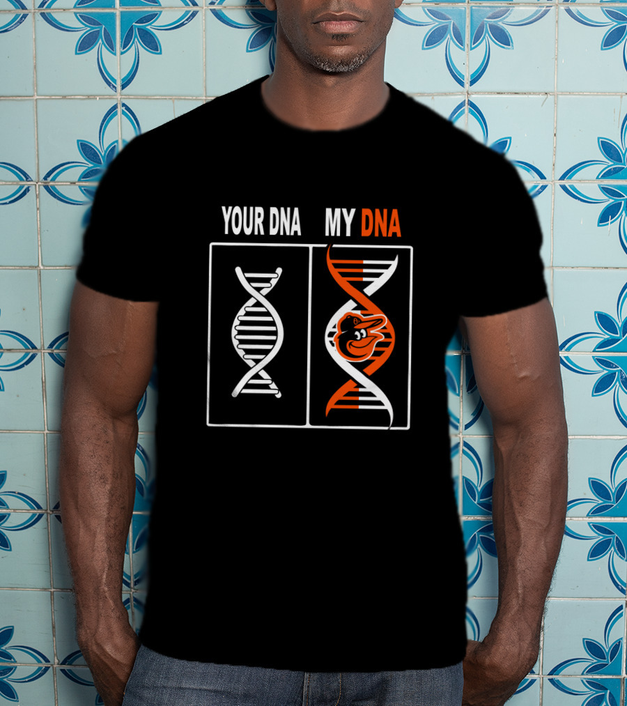 Baltimore Orioles DNA With Iconic Logo Design Comparison T-Shirt