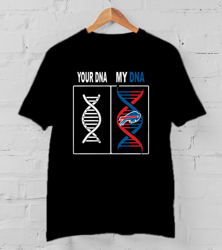 Your Dna My Dna Buffalo Bills Fans Logo White Panel Blue Red Helix T-Shirt