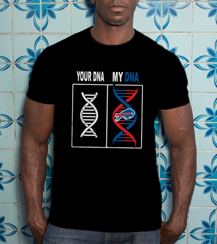 Your Dna My Dna Buffalo Bills Fans Logo White Panel Blue Red Helix T-Shirt